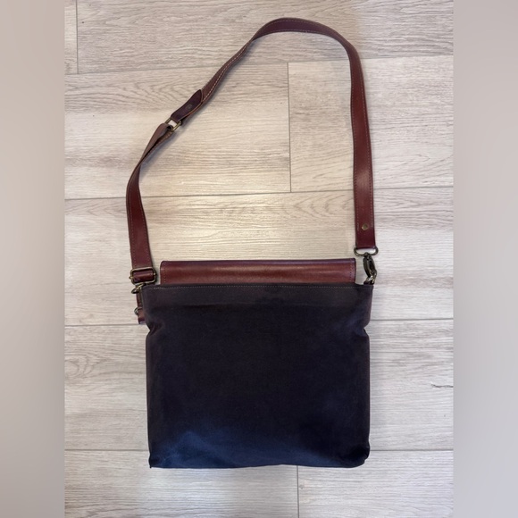 R RIVETER Bag Brown Leather Black Canvas Flap Crossbody Purse Handmade In USA - Picture 8 of 16